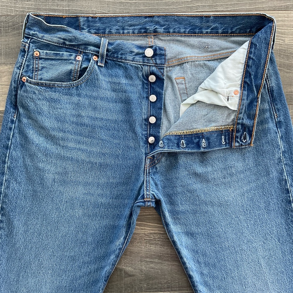 38x32 LEVI’S 501 Straight Leg Button Fly Jeans Men’s Blue 100% Cotton 00501-3306